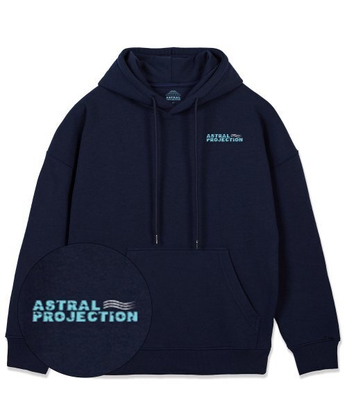 ASTRAL PROJECTION（アストラルプロジェクション）の「アミレタリングオーバーサイズワイドショルダーフードパーカー_ネイビー（パーカー・メンズ・その他・MEDIUM/LARGE/X-LARGE/XX-LARGE）」の2枚目の写真