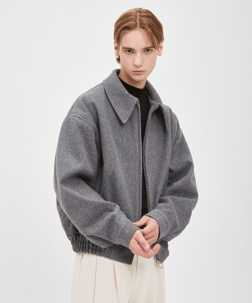 MOO(エムオーオー)の「ビッグカラーウール2WAYブルゾン - ダークグレー(ブルゾン・メンズ・その他・LARGE/MEDIUM)」の1枚目の写真