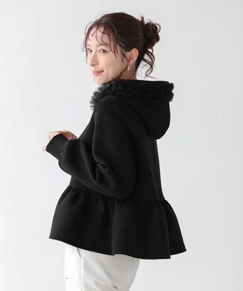 Fit more(フィットモア)の「ダンボールチュールフードジップアップパーカー(パーカー・レディース・ブラック/グレー/ホワイト・FREE)」の10枚目の写真