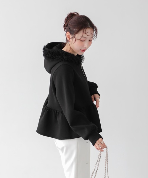 Fit more(フィットモア)の「ダンボールチュールフードジップアップパーカー(パーカー・レディース・ブラック/グレー/ホワイト・FREE)」の12枚目の写真