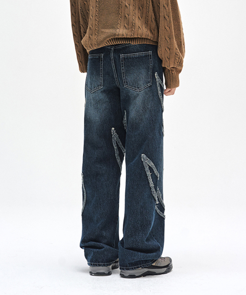 DECET（デケト）の「Fringe Applique Wide Jeans DCPT054DBlueA（デニムパンツ・レディース・その他・26/28/30/32/34）」の3枚目の写真