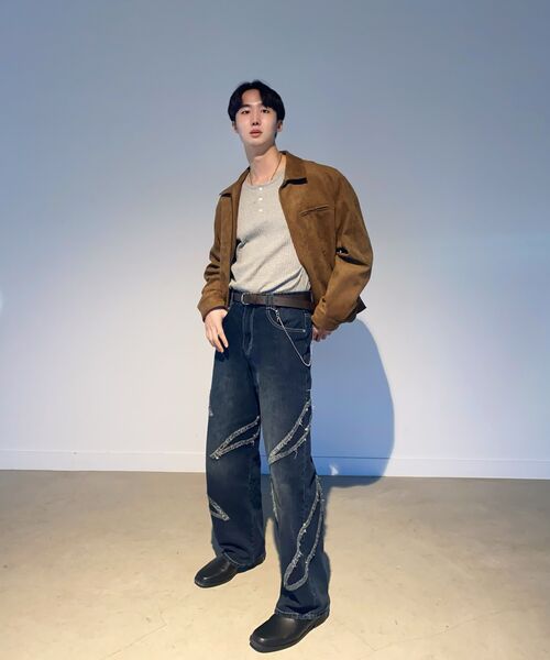 DECET（デケト）の「Fringe Applique Wide Jeans DCPT054DBlueA（デニムパンツ・レディース・その他・26/28/30/32/34）」の7枚目の写真