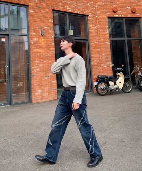 DECET（デケト）の「Fringe Applique Wide Jeans DCPT054DBlueA（デニムパンツ・レディース・その他・26/28/30/32/34）」の8枚目の写真