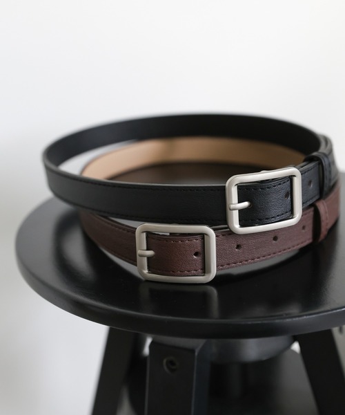 select MOCA（セレクトモカ）の「フェイクレザーバックルベルト（ベルト・レディース・ブラック/ブラウン・FREE）」の3枚目の写真