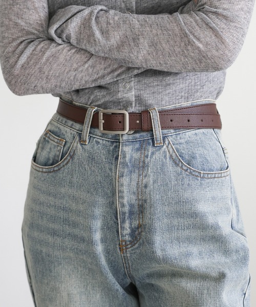 select MOCA（セレクトモカ）の「フェイクレザーバックルベルト（ベルト・レディース・ブラック/ブラウン・FREE）」の5枚目の写真