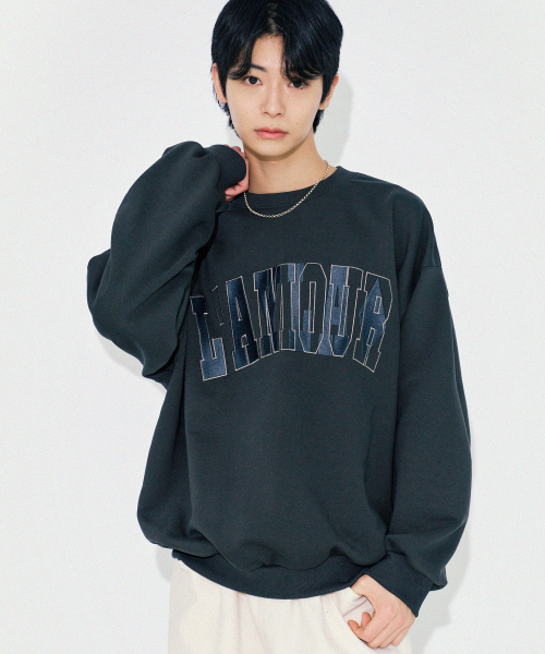 Diamond Layla（ダイアモンドレイラ）の「LAMOUR Big Embroidery Stitch Sweatshirt T87  Charcoal（スウェット・レディース・その他・LARGE/MEDIUM/X-LARGE）」の8枚目の写真