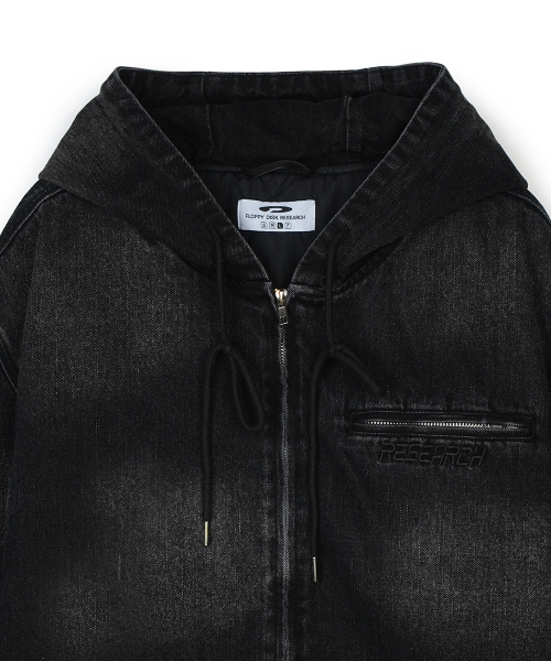 FDR(エフディーアール)の「Heavy Denim Work Hood Quilting Jacket Black(パーカー・メンズ・その他・SMALL/MEDIUM/LARGE)」の3枚目の写真