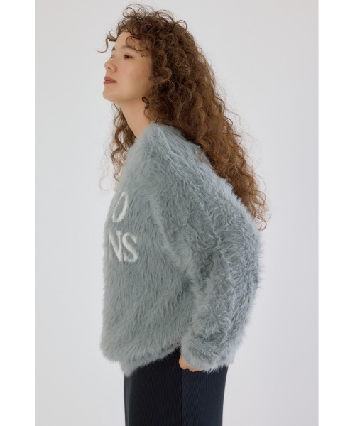 RODEO CROWNS WIDE BOWL（ロデオクラウンズワイドボウル）の「シャギーロゴニットトップス（ニット/セーター・レディース・グレー/オフホワイト/ライトピンク/ブラック・FREE）」の22枚目の写真