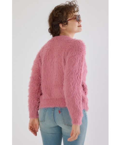 RODEO CROWNS WIDE BOWL（ロデオクラウンズワイドボウル）の「シャギーロゴニットトップス（ニット/セーター・レディース・グレー/オフホワイト/ライトピンク/ブラック・FREE）」の7枚目の写真