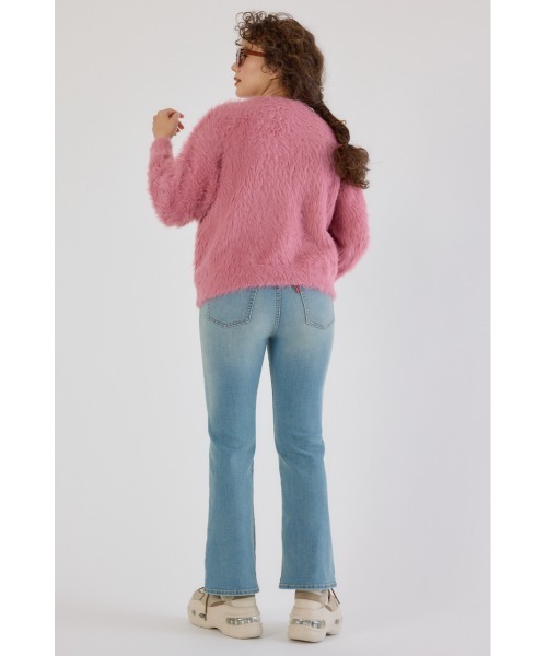 RODEO CROWNS WIDE BOWL（ロデオクラウンズワイドボウル）の「シャギーロゴニットトップス（ニット/セーター・レディース・グレー/オフホワイト/ライトピンク/ブラック・FREE）」の9枚目の写真