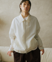 MALEN（マレン）の「ユニセックスシースルーブルゾンクリーム（MA-1）」