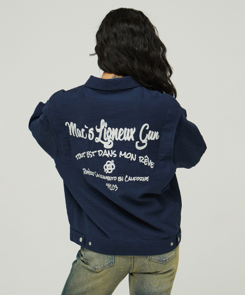 MAGOODGAN(メックウッドガン)の「ハンター 5508 チェーン刺繍オーバーサイズグレー ジップアップジャケット(ミリタリージャケット・レディース・その他・SMALL/MEDIUM/LARGE)」の2枚目の写真