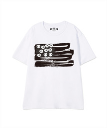 プレッツェルフラグ半袖Tシャツホワイト