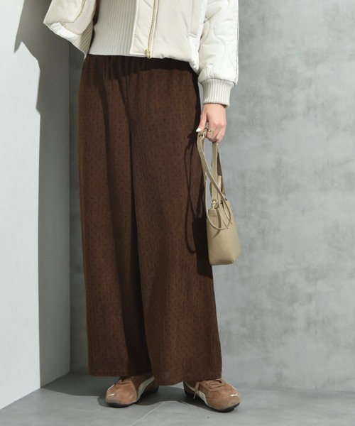 INTERPLANET（インタープラネット）の「コーデュロイドットウエストゴムパンツ（その他パンツ・レディース・ブラウン/チャコールグレー・FREE/LARGE）」の2枚目の写真