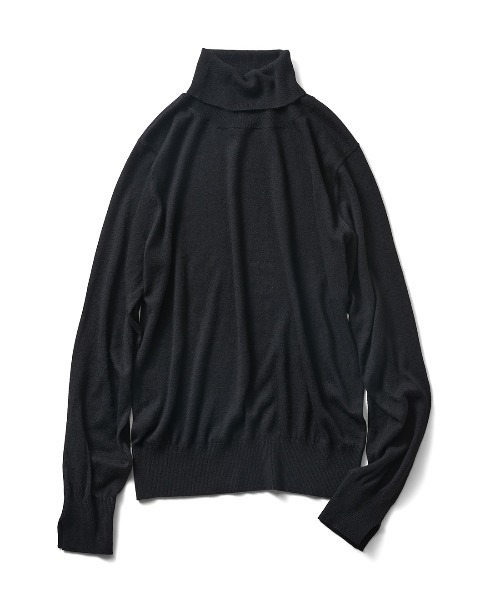 IEDIT（イディット）の「ＩＥＤＩＴ　うっとりする肌心地と絶妙ゆるフィットにこだわったシルク混タートルニット（ニット/セーター・レディース・グレー/ブラック/アイボリー・M/L/LL/3L/S/4L）」の14枚目の写真