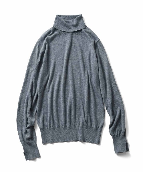 IEDIT（イディット）の「ＩＥＤＩＴ　うっとりする肌心地と絶妙ゆるフィットにこだわったシルク混タートルニット（ニット/セーター・レディース・グレー/ブラック/アイボリー・M/L/LL/3L/S/4L）」の8枚目の写真