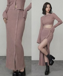 DURAS（デュラス）の「ボタンスリットマキシニットスカート（スカート）」