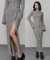 DURAS（デュラス）の「ボタンスリットマキシニットスカート（スカート）」