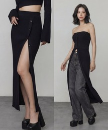 DURAS | ボタンスリットマキシニットスカート(スカート)