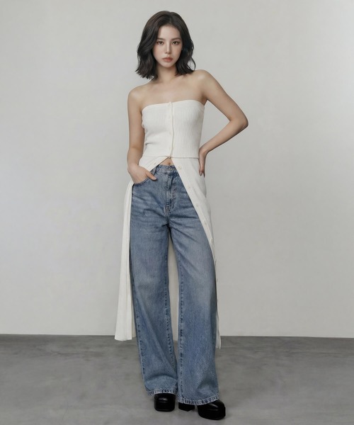 DURAS（デュラス）の「ボタンスリットマキシニットスカート（スカート・レディース・ベージュ/ホワイト/ブラック/グレー・FREE）」の11枚目の写真