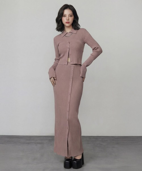 DURAS（デュラス）の「ボタンスリットマキシニットスカート（スカート・レディース・ベージュ/ホワイト/ブラック/グレー・FREE）」の19枚目の写真