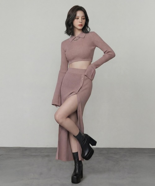 DURAS（デュラス）の「ボタンスリットマキシニットスカート（スカート・レディース・ベージュ/ホワイト/ブラック/グレー・FREE）」の21枚目の写真