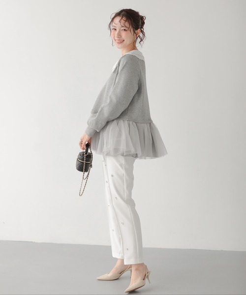Fit more(フィットモア)の「レース衿裾ドッキングスウェット(その他トップス・レディース・ホワイト/グレー/ブラック・FREE)」の11枚目の写真