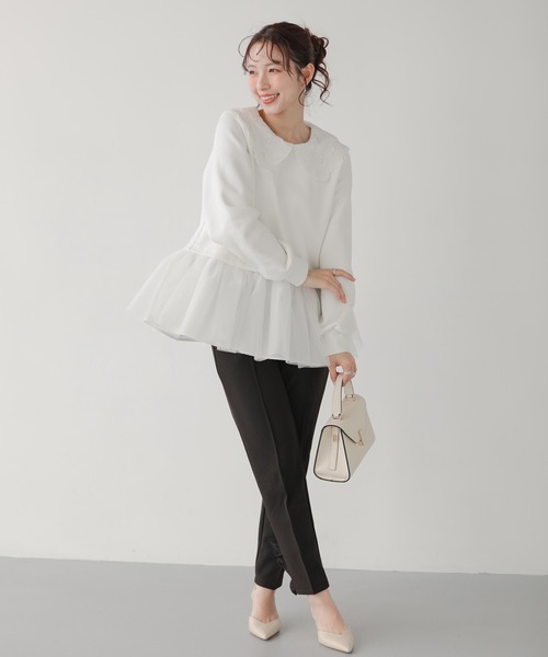 Fit more(フィットモア)の「レース衿裾ドッキングスウェット(その他トップス・レディース・ホワイト/グレー/ブラック・FREE)」の18枚目の写真