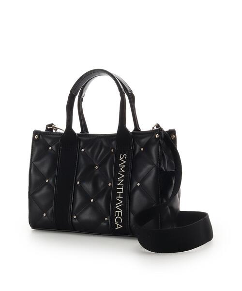 SAMANTHAVEGA（サマンサベガ）の「ロゴテープビジューハンドバッグ（ハンドバッグ・レディース・ホワイト/ブラック・FREE）」の3枚目の写真