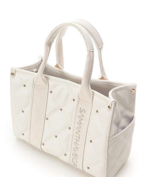 SAMANTHAVEGA（サマンサベガ）の「ロゴテープビジューハンドバッグ（ハンドバッグ・レディース・ホワイト/ブラック・FREE）」の10枚目の写真