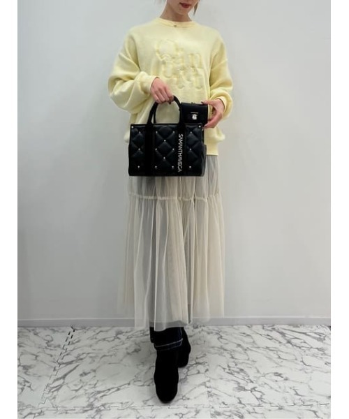 SAMANTHAVEGA（サマンサベガ）の「ロゴテープビジューハンドバッグ（ハンドバッグ・レディース・ホワイト/ブラック・FREE）」の19枚目の写真