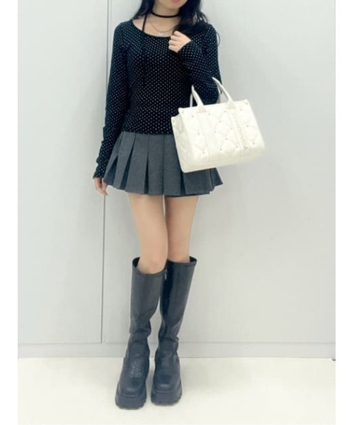 SAMANTHAVEGA（サマンサベガ）の「ロゴテープビジューハンドバッグ（ハンドバッグ・レディース・ホワイト/ブラック・FREE）」の16枚目の写真