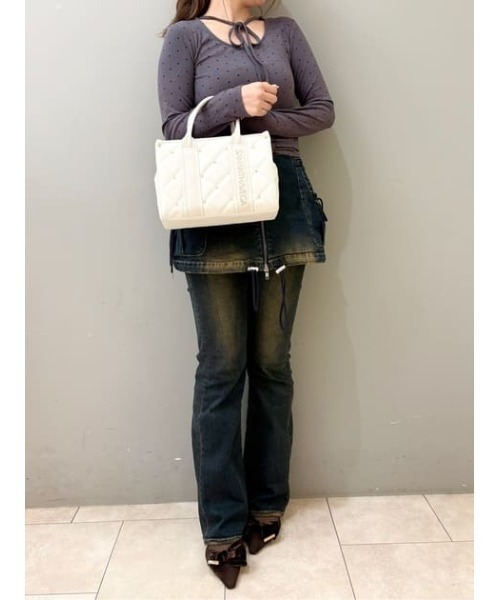 SAMANTHAVEGA（サマンサベガ）の「ロゴテープビジューハンドバッグ（ハンドバッグ・レディース・ホワイト/ブラック・FREE）」の17枚目の写真