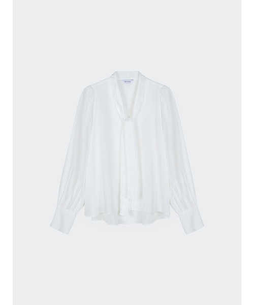 HAVELESS(ハブレス)の「SHINE TIE BLOUSE WHITE(シャツ/ブラウス・レディース・ホワイト・FREE)」の1枚目の写真