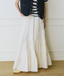 GREEN BUTTER（グリーンバター）の「Cancan Ruffle Long Skirt (Cream)（スカート）」
