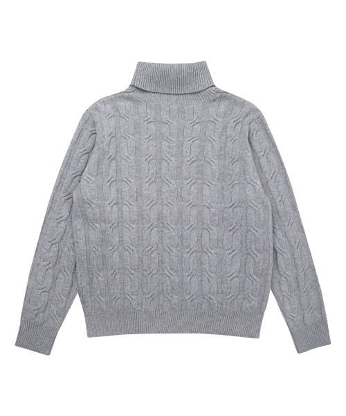 SOLEW(ソル)の「タートルケーブルニット_グレー(ニット/セーター・メンズ・その他・SMALL/MEDIUM/LARGE)」の2枚目の写真