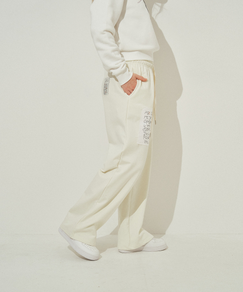 SARANAGI(サラナギ)の「SE055-SWETPANTS (cream)(スウェットパンツ・レディース・アイボリー・FREE)」の2枚目の写真