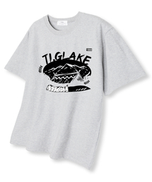 キャンピングナイフ オーバーサイズ 半袖Tシャツ ライトグレー