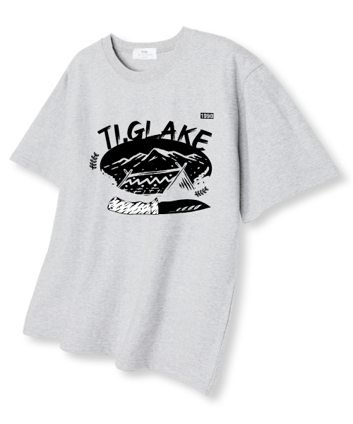 TI.GLAKE(ティーグレイク)の「キャンピングナイフ オーバーサイズ 半袖Tシャツ ライトグレー(Tシャツ/カットソー・メンズ・その他・LARGE/X-LARGE/XX-LARGE)」の1枚目の写真