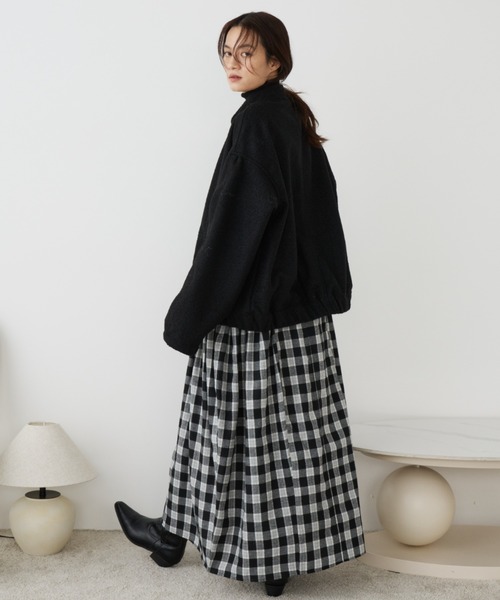 Libra Cue（リブラ キュー）の「ショートボンバージャケット（ブルゾン・レディース・ブラック/アイボリー・FREE）」の20枚目の写真