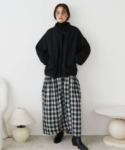 Libra Cue（リブラ キュー）の「ショートボンバージャケット（ブルゾン・レディース・ブラック/アイボリー・FREE）」の19枚目の写真