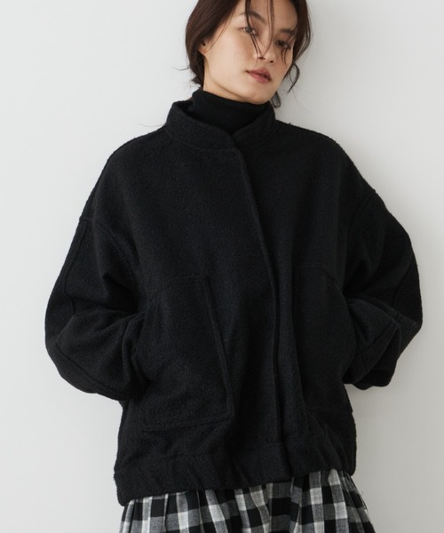 Libra Cue（リブラ キュー）の「ショートボンバージャケット（ブルゾン・レディース・ブラック/アイボリー・FREE）」の17枚目の写真