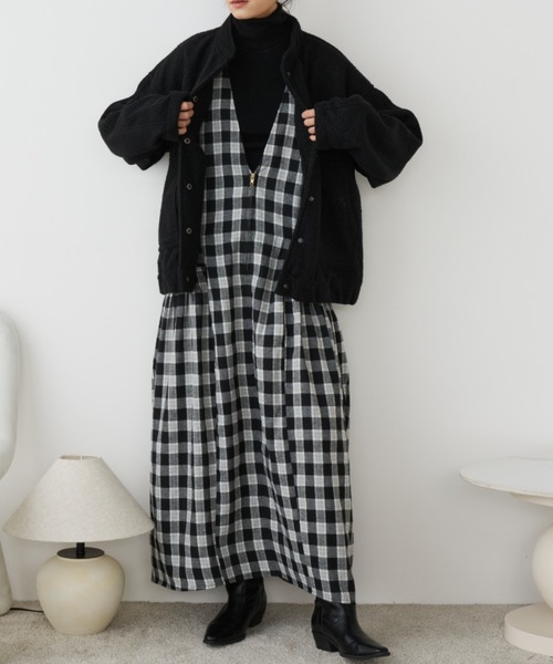 Libra Cue（リブラ キュー）の「ショートボンバージャケット（ブルゾン・レディース・ブラック/アイボリー・FREE）」の22枚目の写真