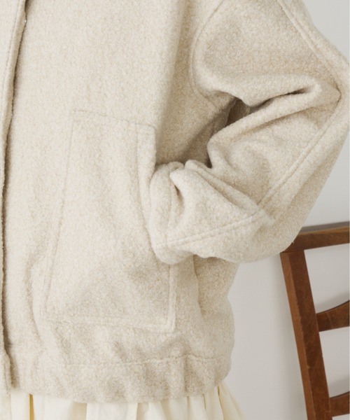 Libra Cue（リブラ キュー）の「ショートボンバージャケット（ブルゾン・レディース・ブラック/アイボリー・FREE）」の11枚目の写真