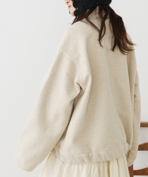 Libra Cue（リブラ キュー）の「ショートボンバージャケット（ブルゾン・レディース・ブラック/アイボリー・FREE）」の6枚目の写真