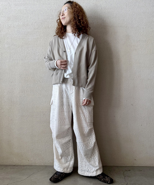 JOURNAL STANDARD LUXE（ジャーナルスタンダード　ラックス）の「【SOIL】 FRENCH TERRY V-NECK 1 BUTTON CD（カーディガン/ボレロ・レディース・チャコールグレー/ベージュ・FREE）」の6枚目の写真