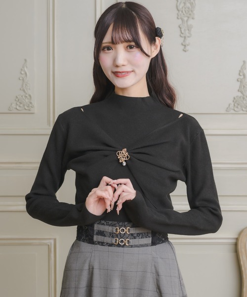 couture BY ROJITA(クチュールバイロジータ)の「ブローチリボンニット(ニット/セーター・レディース・グレー/ブラック/ホワイト・FREE)」の14枚目の写真