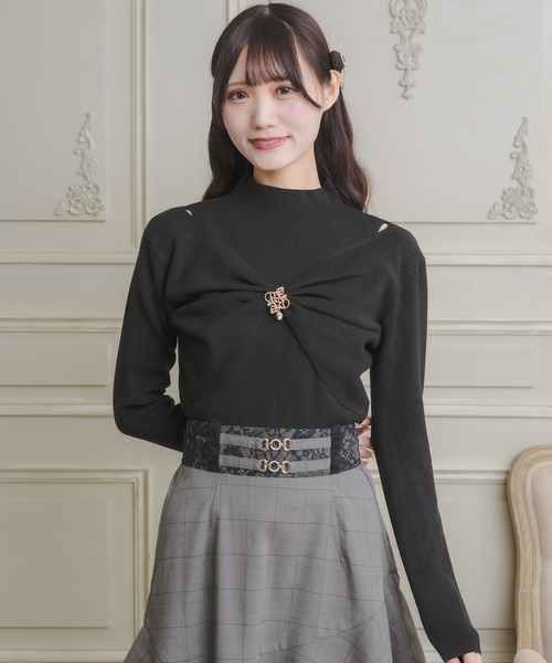couture BY ROJITA(クチュールバイロジータ)の「ブローチリボンニット(ニット/セーター・レディース・グレー/ブラック/ホワイト・FREE)」の20枚目の写真