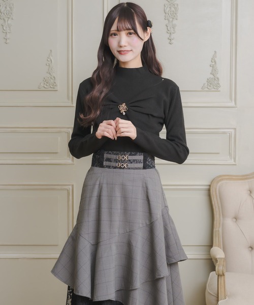 couture BY ROJITA(クチュールバイロジータ)の「ブローチリボンニット(ニット/セーター・レディース・グレー/ブラック/ホワイト・FREE)」の22枚目の写真