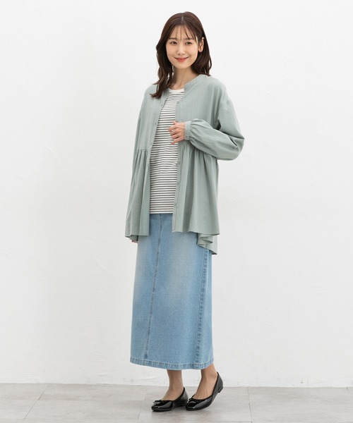 Honeys（ハニーズ）の「ギャザー切替ブラウス（シャツ/ブラウス・レディース・ブルー系その他3/ミント/ベージュ/ホワイト系その他・S/M/LL/L）」の10枚目の写真
